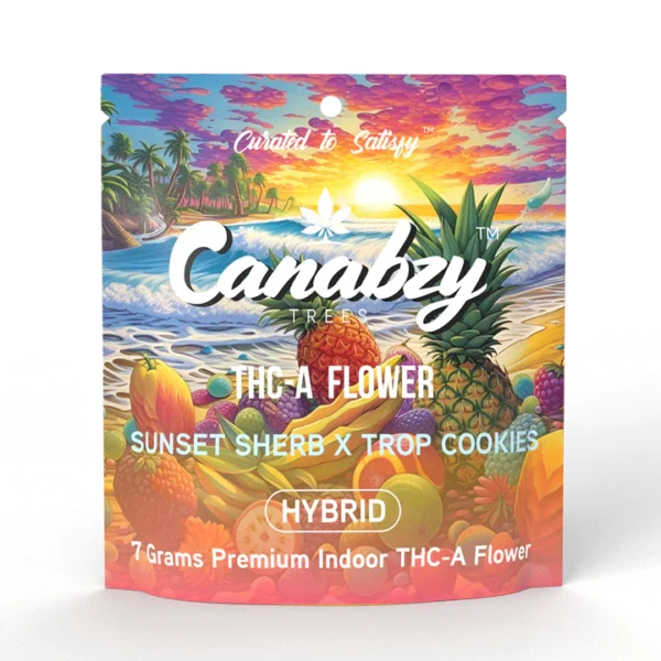 Canabzy THC-A Flower – 7 Grams – Sunset Sherb x Tropical Cookies
