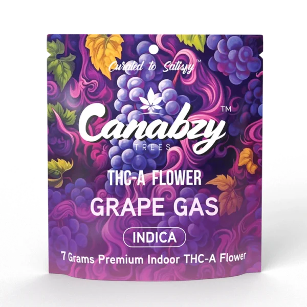 Canabzy THC-A Flower – 7 Grams – Grape Gas